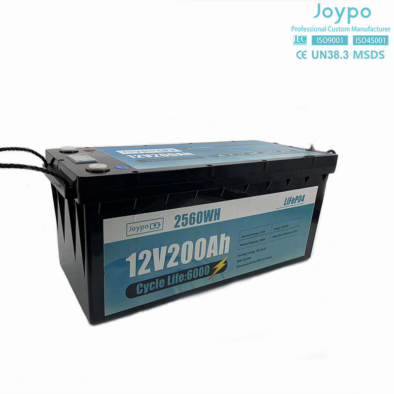 Batterie au lithium RV de grande capacité 12V 200Ah Pack de batterie à cycle profond pour caravane
