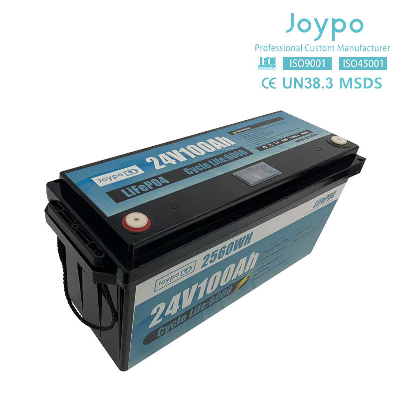 Smart BMS longue durée de vie 24V 100Ah batterie lithium-ion véhicule de camping Lifepo4 batterie