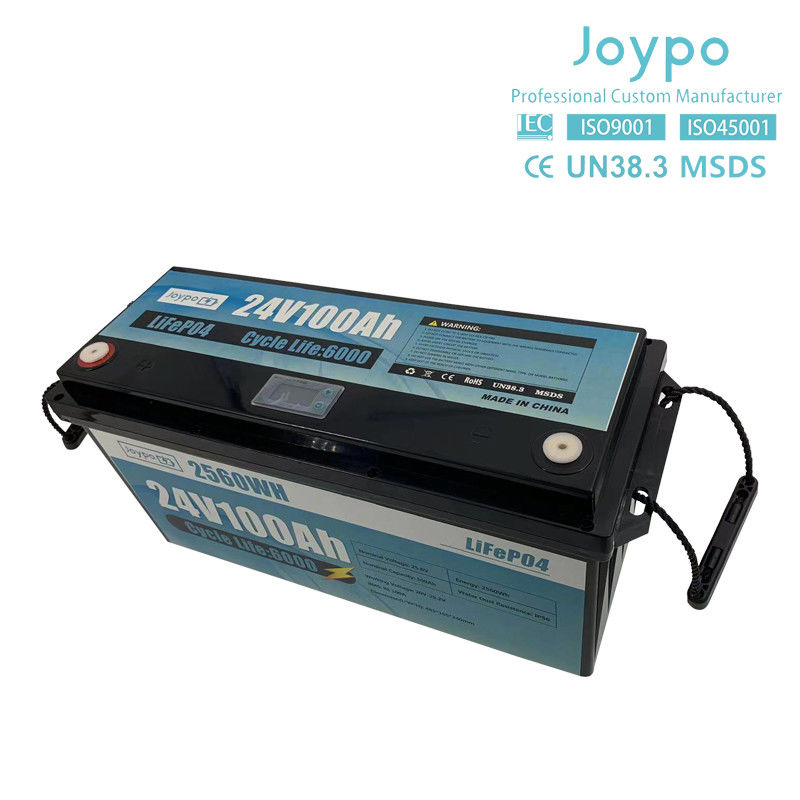 Smart BMS longue durée de vie 24V 100Ah batterie lithium-ion véhicule de camping Lifepo4 batterie
