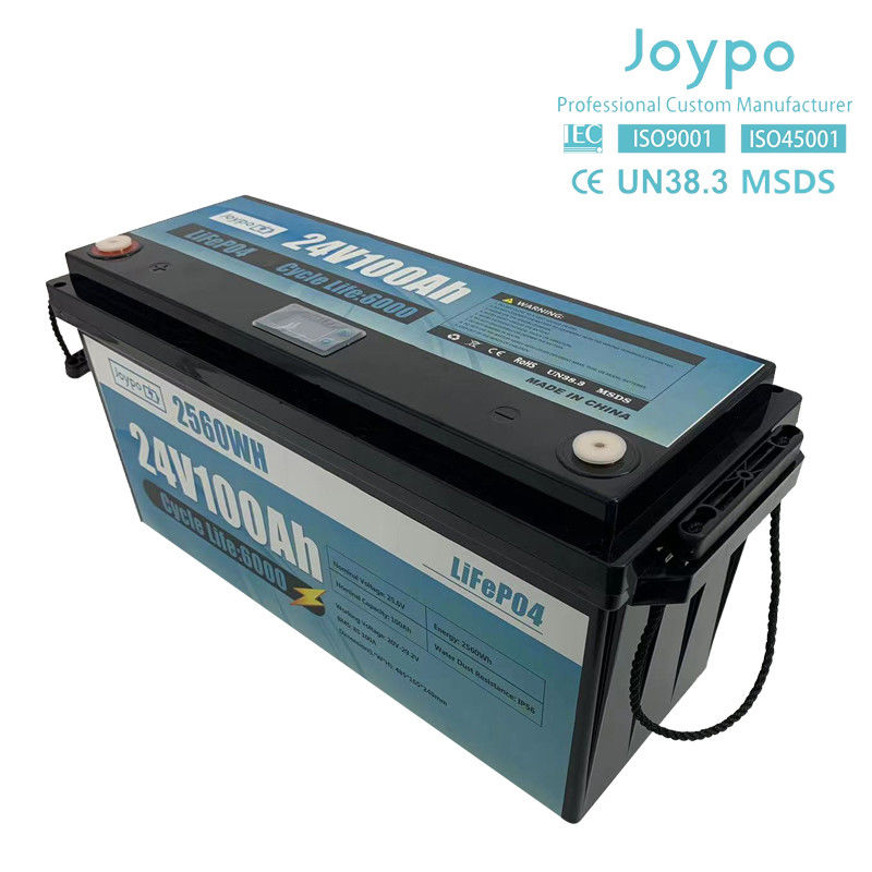 100Ah 200Ah Lithium Ion LiFePO4 Batterie 24 Volt Batterie à cycle profond Pour les campeurs de camping-cars