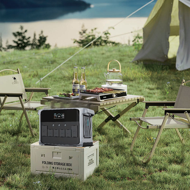 Centrale solaire portable à cellules de lithium de 2160Wh à l'intérieur et à l'extérieur avec une capacité de 2400W et 4800W
