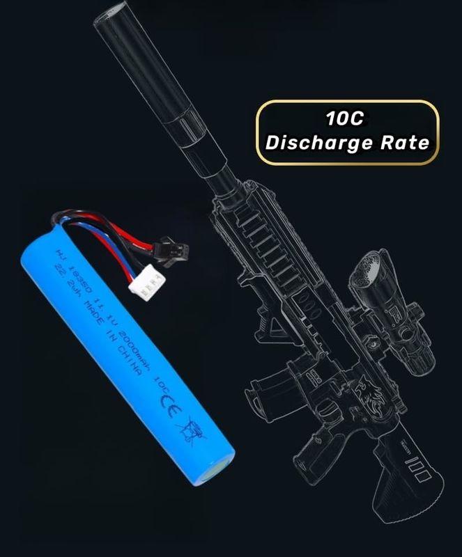 3S 11.1V 2000mAh Batterie Li-Ion Pour Jouets Blaster à Boules de Gel d'Eau Électrique Pistolet