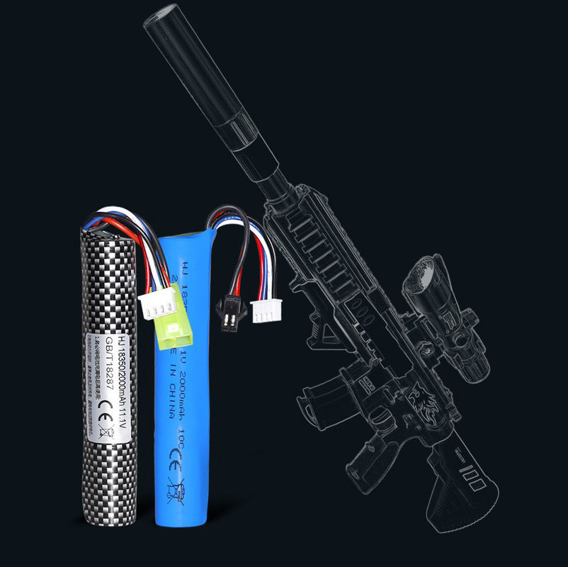 Batterie au lithium-ion de haute capacité pour pistolet airsoft Splatter Ball Gun Batterie 11.1V 2000mah