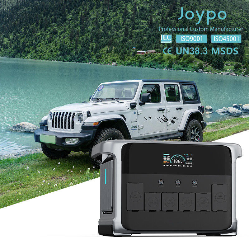 Joypo 2kWh Station électrique à batterie extérieure Support 12V 24V Chargeur de voiture Entrée et sortie multiples